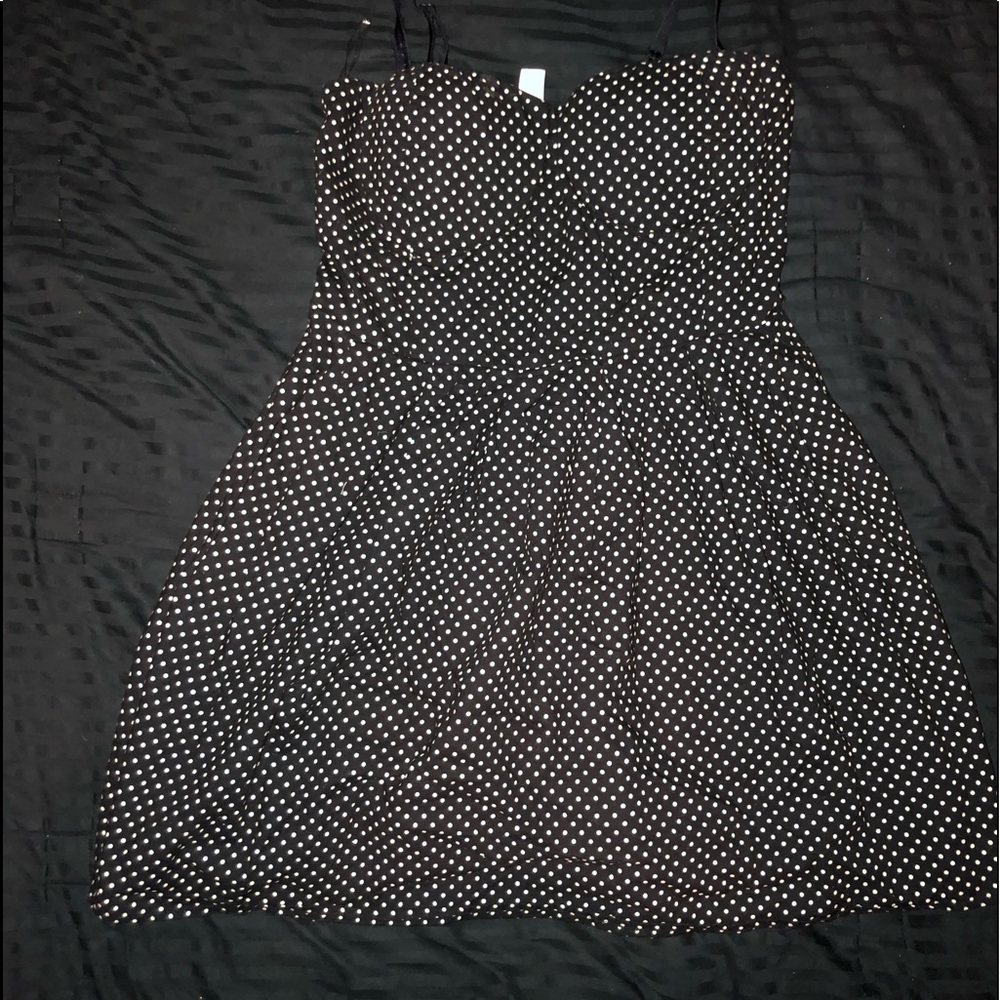 Black with white polka dot too